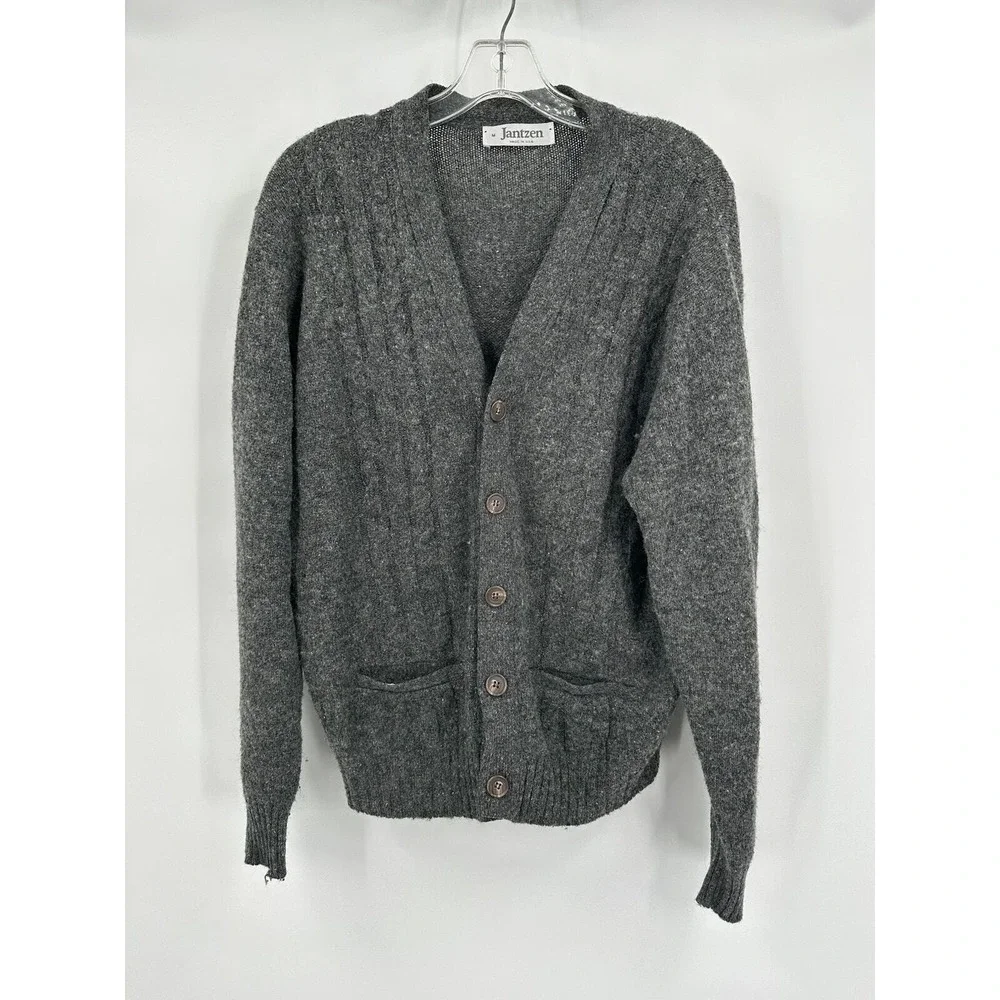 Jantzen Vintage Mens Grandpa Sweater Size M Preppy Academia Mid Century Cozy